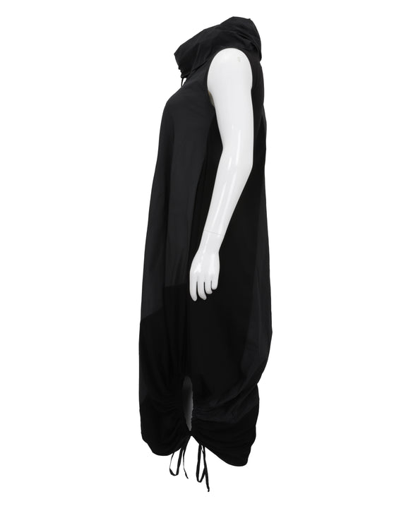 Igor Hollywood Scrunch Collar Sleeveless Dress with Ruched Side in Black