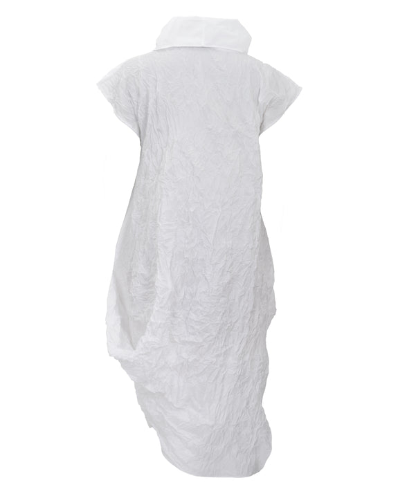 Igor Alma Crinkle Cowl Neck Tunic with Extended Shoulder in White