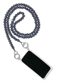 Mo Bead Grey Wood Bead Phone Chain with Universal Phone Patch