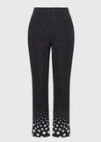 Joseph Ribkoff Millennium Degrade Dot Print Crop Pant in Blk/Vanilla