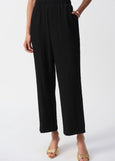Joseph Ribkoff Seersucker Wide Leg P.O. Pant in Black