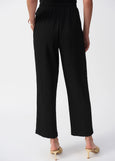 back view of plus sizJoseph Ribkoff Seersucker Wide Leg P.O. Pant in Black