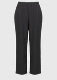 front view of plus size Joseph Ribkoff Seersucker Wide Leg P.O. Pant in Black