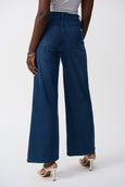 Joseph Ribkoff Goldie Classic Wide-Leg Stretch Jean in Med. Blue Denim