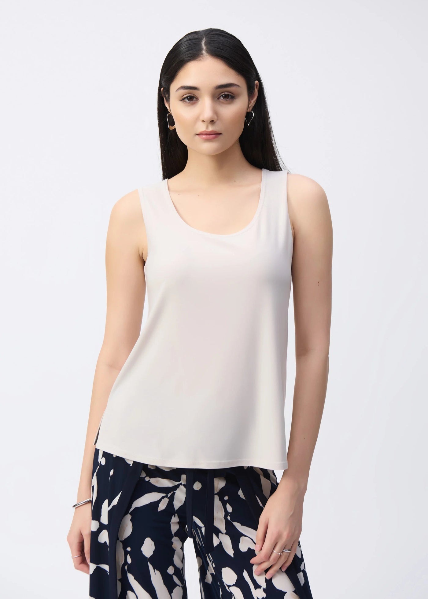 Joseph Ribkoff silky Knit Scoop neck Cami in Moonstone