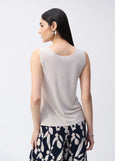 back view of plus size Joseph Ribkoff silky Knit Scoop neck Cami in Moonstone