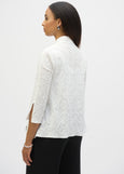 back view of plus size Joseph Ribkoff Jacquard Straight Cover-up in White