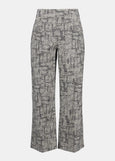 Joseph Ribkoff Millenium Geo Print Pull On Culotte crop Pant in Black/Beige