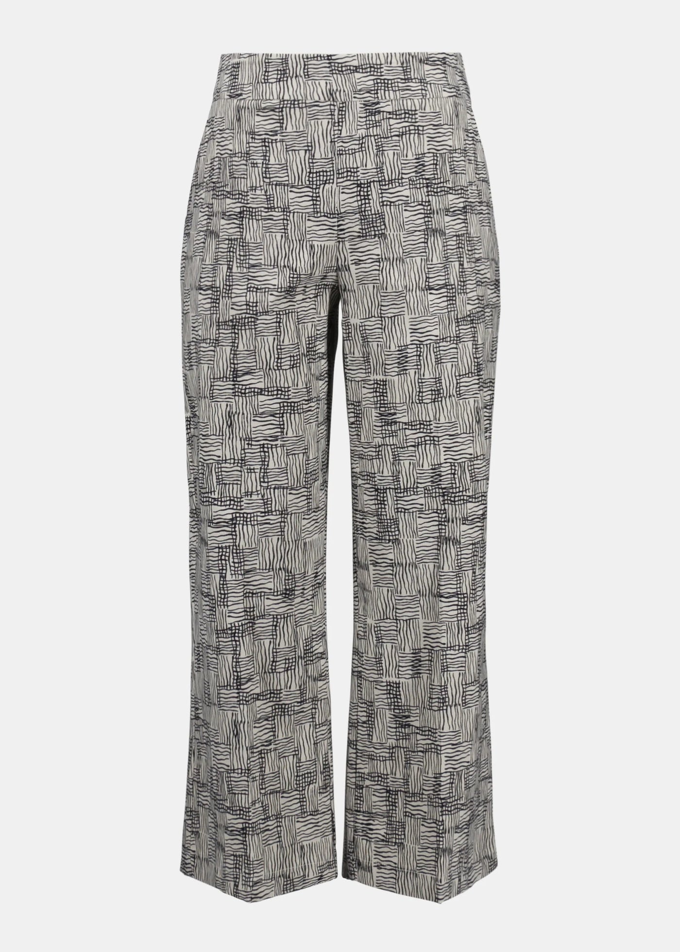 Joseph Ribkoff Millenium Geo Print Pull On Culotte crop Pant in Black/Beige