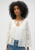 Joseph Ribkoff Crochet Sweater Knit Cover up in Vanilla