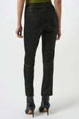 Joseph Ribkoff Foiled Print Knit P.O. Pant in Black