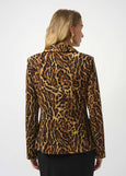 back view of plus size Joseph Ribkoff Silky Knit animal Print Fitted Jacket
