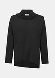 front view of plus size Joseph Ribkoff Asymmetrical Pullover with Studs in Black