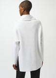back view of plus size Joseph Ribkoff Asymmetrical Pullover with Studs in Vanilla