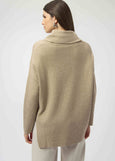 back view of plus size Joseph Ribkoff Asymmetrical Pullover with Studs in Oatmeal