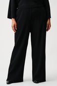 Joseph Ribkoff Pleated Scuba Crepe Wide Leg Pant in Black