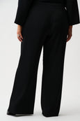 Joseph Ribkoff Pleated Scuba Crepe Wide Leg Pant in Black