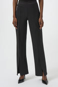 Joseph Ribkoff Lux Twill Straight Pull on Pant with Front Slit in Black