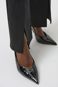 Joseph Ribkoff Lux Twill Straight Pull on Pant with Front Slit in Black
