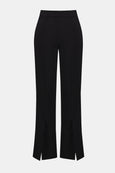 Joseph Ribkoff Lux Twill Straight Pull on Pant with Front Slit in Black