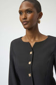 Joseph Ribkoff Lux Twill Fitted Jacket in Black