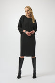 Joseph Ribkoff Pleated Scuba Crepe Dress in Black