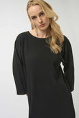 Joseph Ribkoff Pleated Scuba Crepe Dress in Black