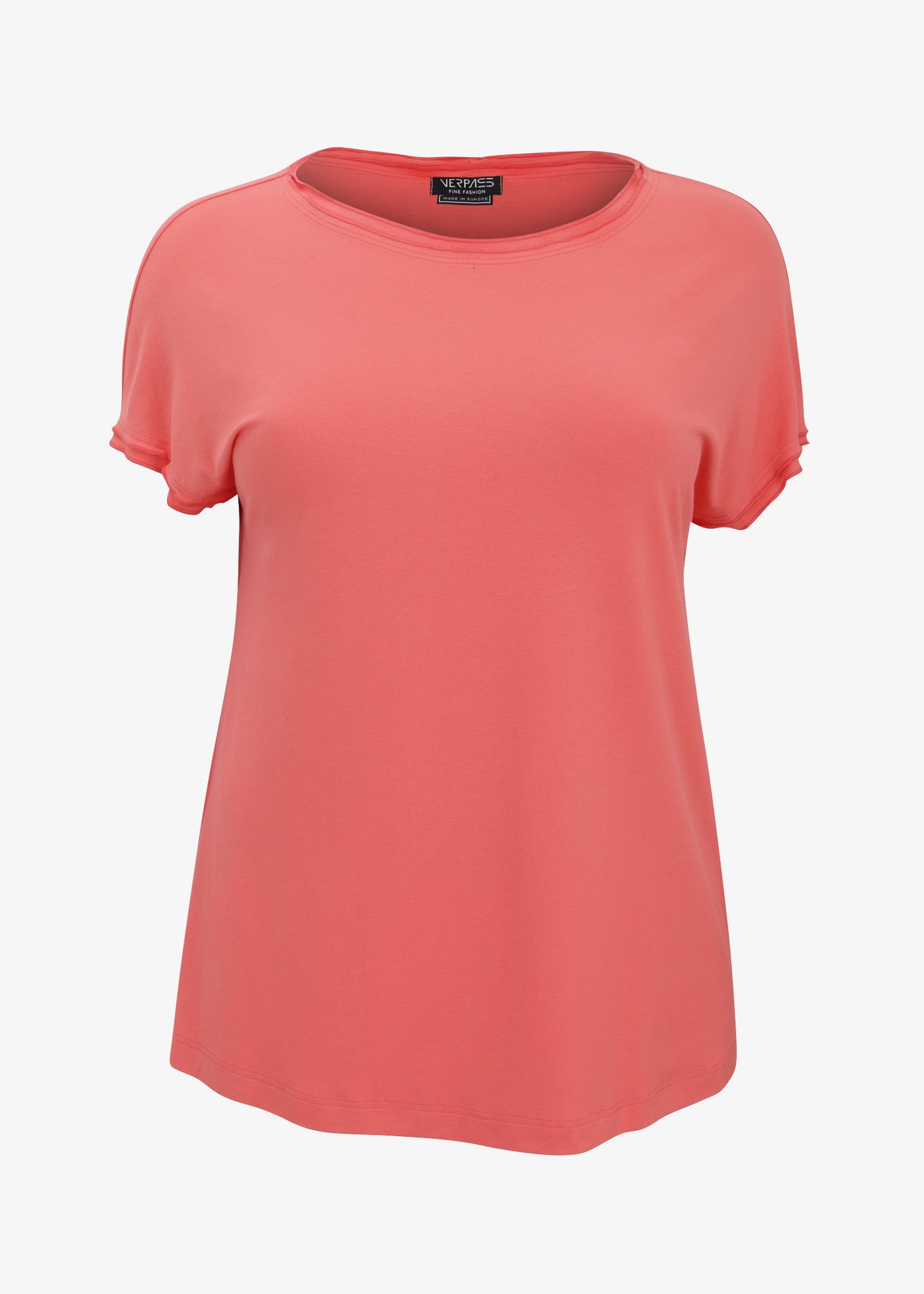 Verpass Short Sleeve Viscose Jersey T-shirt in Flamingo Red