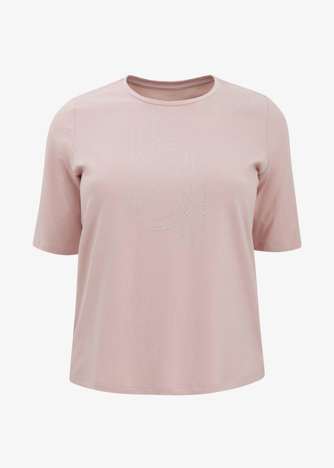 I'Cona Scoop neck Elbow Sleeve Tee in Blush