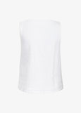 Toni T. Classic Linen Scoop-neck Cami with Side Slits in White