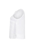 Toni T. Classic Linen Scoop-neck Cami with Side Slits in White