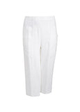 Toni T. Classic Linen Stretch Waist Pull on Pant in White