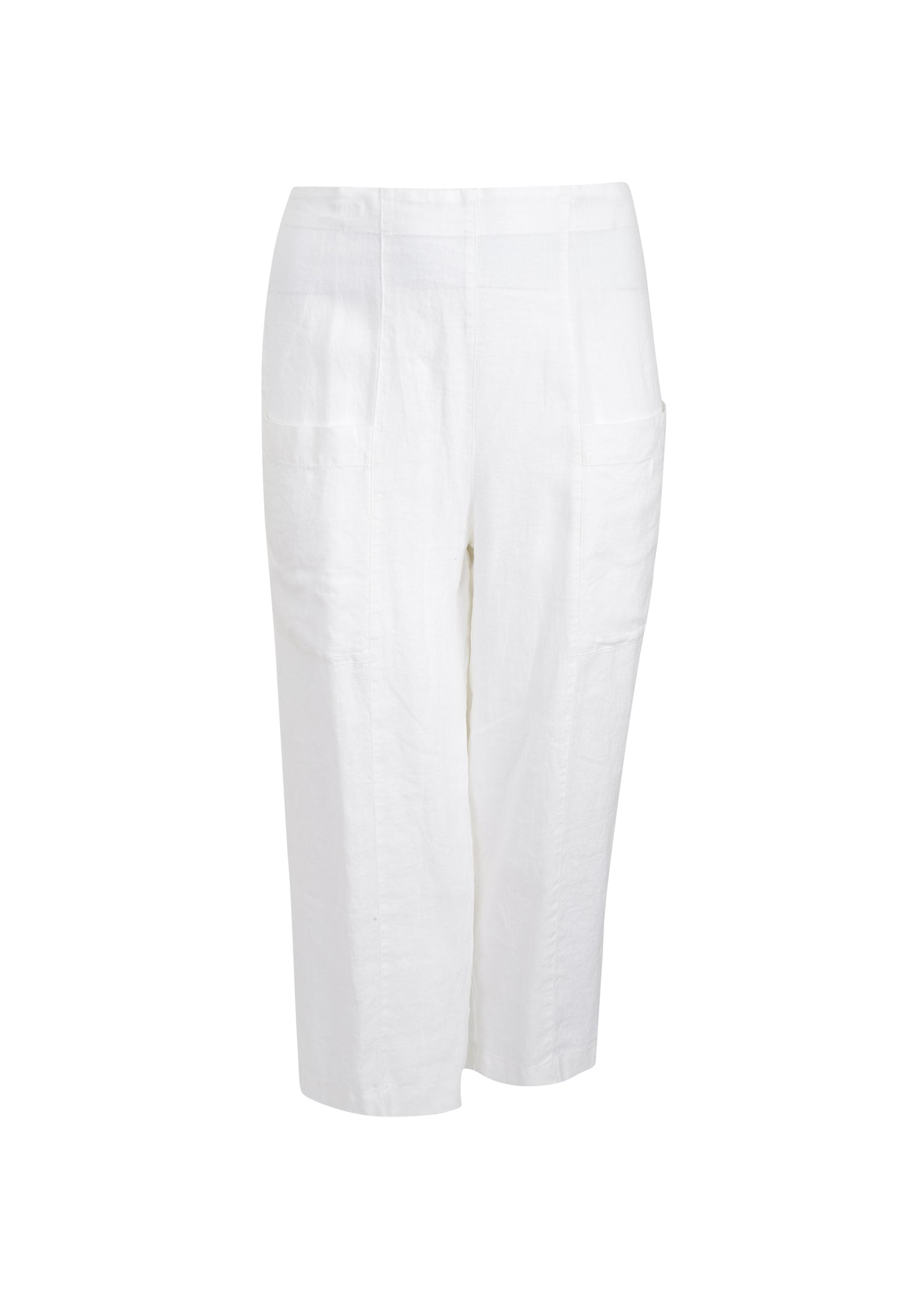 Toni T. Classic Linen Stretch Waist Pull on Pant in White