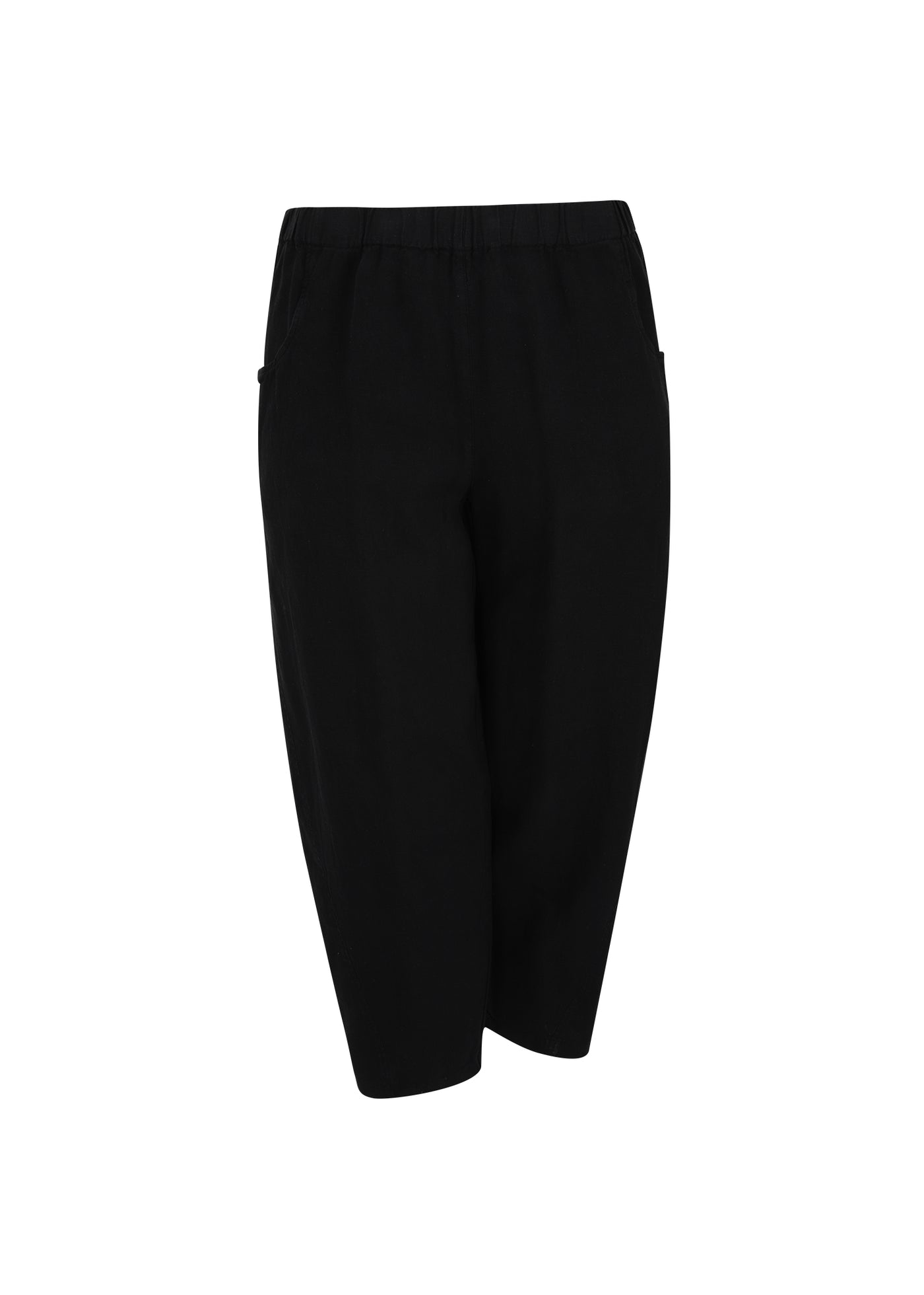 Toni T. Pure Linen Pull On Banana Leg Pant in Black