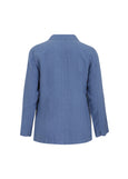 Toni T. Pure Linen Button Front Jacket in Blue Dawn