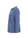 Toni T. Pure Linen Button Front Jacket in Blue Dawn