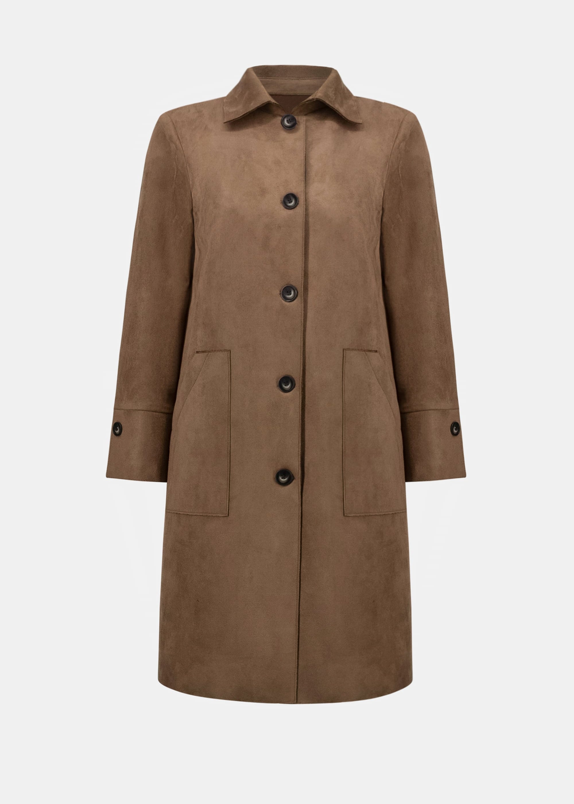Joseph Ribkoff Scuba Suede Straight Button Front Coat with Shirt