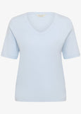 Part Two Ratansa Cotton Short Sleeve V-neck Tee in Ice Water