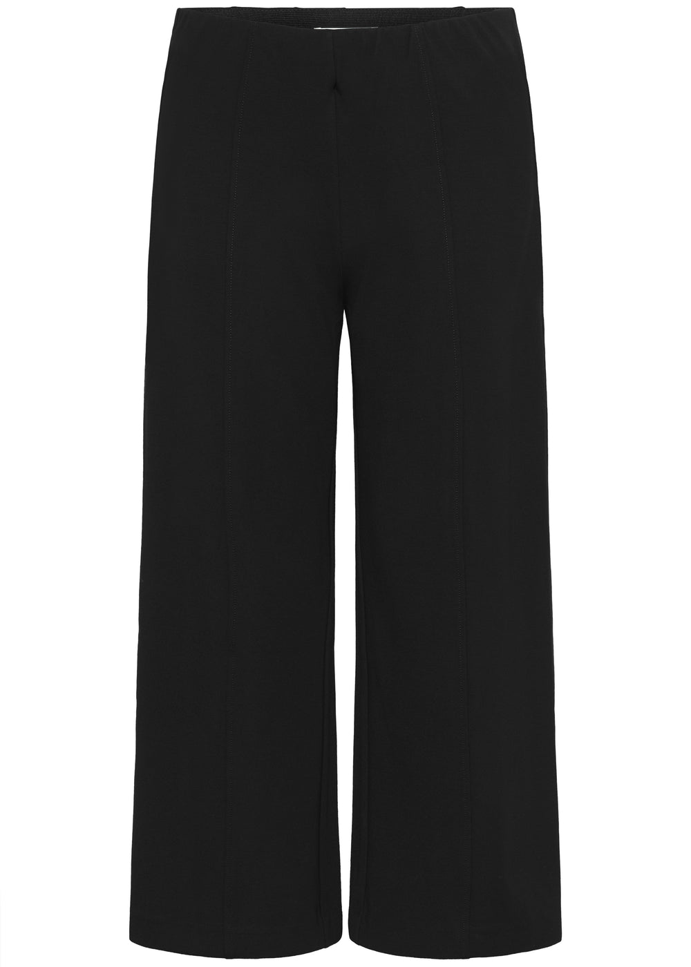 Part Two Ilissa Cropped Wide Leg Easy Fit Stretch Pull on Pant in Black