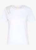 front view of Part Two Maggi Short Sleeve Cotton Tee with Lurex in White
