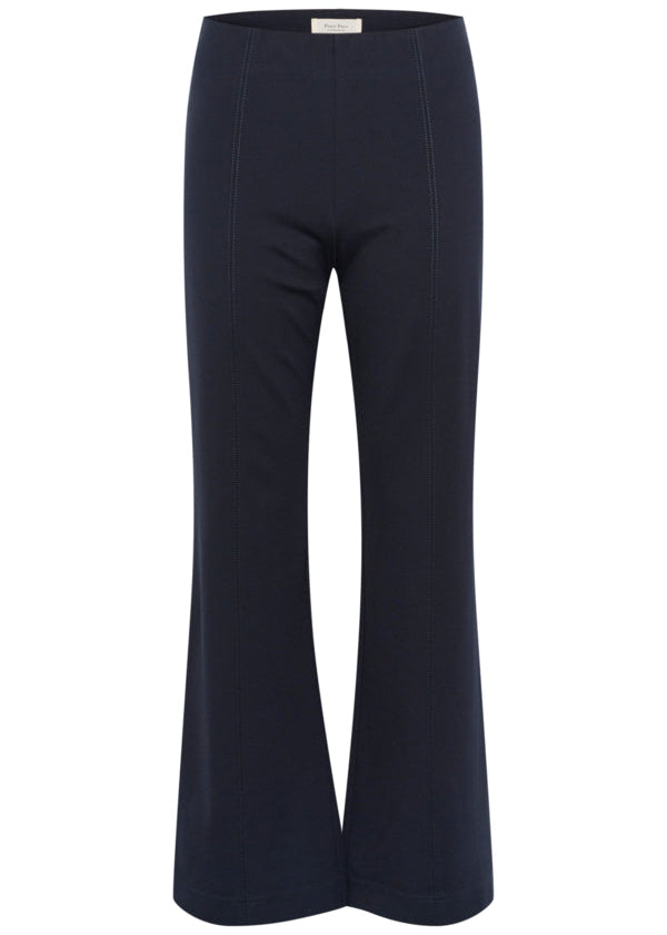 frotn view of Part Two Naena Pull On Flared Pant in Midnight
