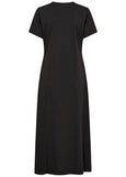 back of Part Two Natazia V-Neck Long paneled Jersey Dress in Black