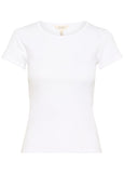 front view of plus size Part Two Short Sleeve Scoopneck Ribbed Tee in Bright White
