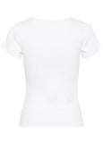 Back view of plus size Part Two Short Sleeve Scoopneck Ribbed Tee in Bright White