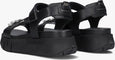 back view of Nero Giardini Tamigi Sandal with Velcro Strap and Jewel Detail in Black