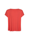 back view of Verpass plus size Jersey Short Sleeve Tee with Hardware at Neck in Coral