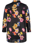 Samoon Cotton long sleeve Floral Print Blouse in Black print