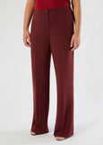 front view of plus size Marina Rinaldi Franz Triacetate Wide Leg Pant in Rosso Merlot