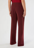 back view of plus size Marina Rinaldi Franz Triacetate Wide Leg Pant in Rosso Merlot