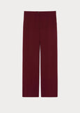 front view of plus size Marina Rinaldi Franz Triacetate Wide Leg Pant in Rosso Merlot